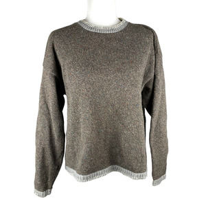 Vintage ALPS Crewneck Heathered Brown Wool Sweater LARGE